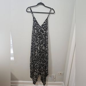 Comfy Flowy Abstract Black and White World Market jumpsuit